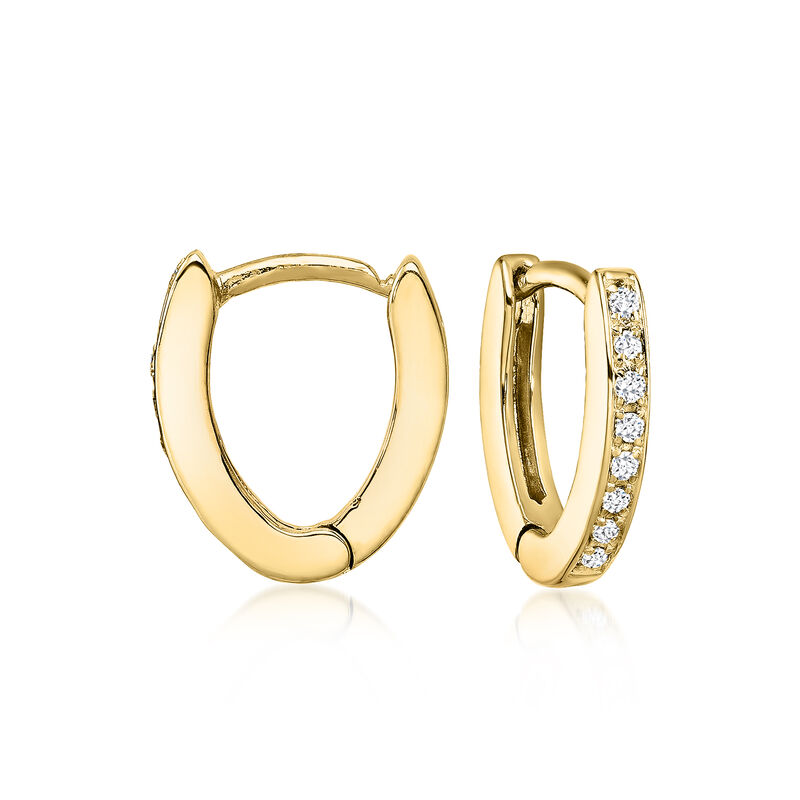.15 ct. t.w. Diamond Hoop Earrings in 18kt Yellow Gold. 1/2" image number 0