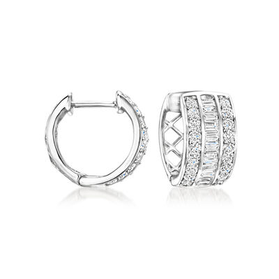 1.00 ct. t.w. Lab-Grown Diamond Huggie Hoop Earrings in 18kt Gold Over Sterling. 1/2"