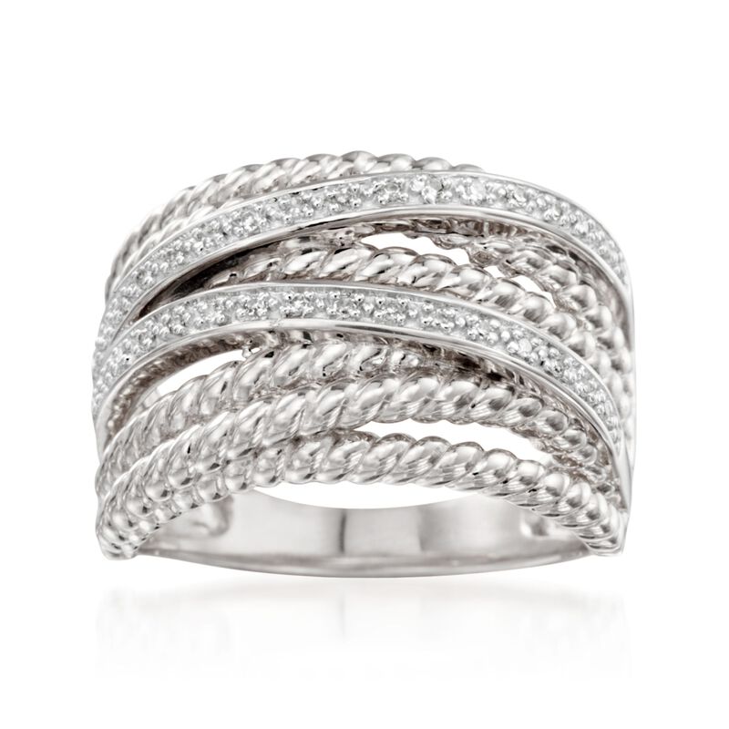 .10 ct. t.w. Diamond Twisted Highway Ring in Sterling Silver image number 0