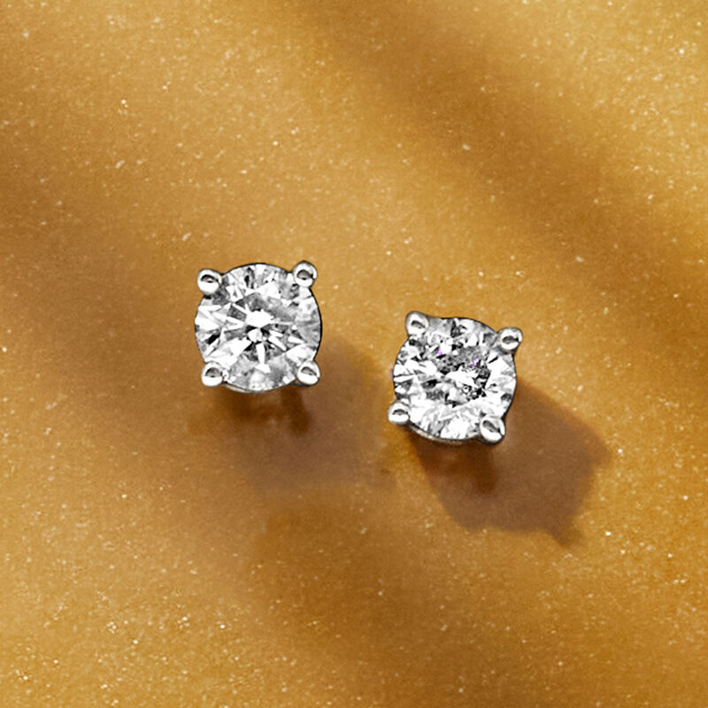 .50 ct. t.w. Diamond Stud Earrings in 14kt White Gold image number 2