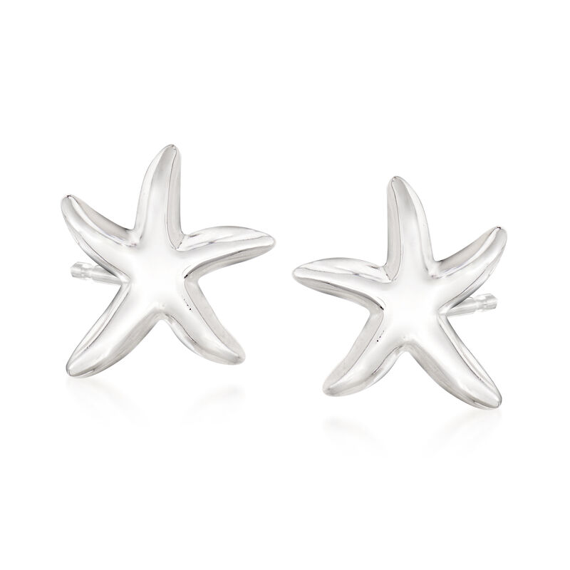 Sterling Silver Starfish Stud Earrings image number 0