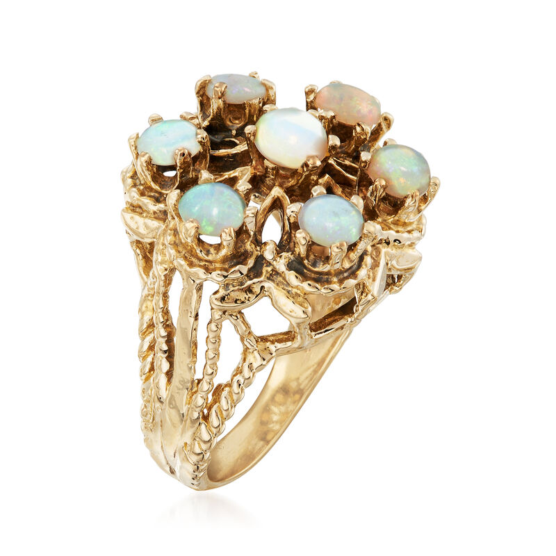 C.1970 Vintage Opal Ring in 14kt Yellow Gold image number 2