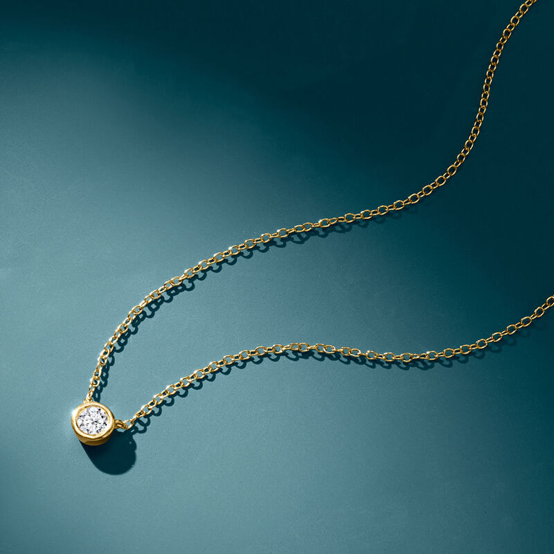 .15 Carat Bezel-Set Lab-Grown Diamond Necklace in 18kt Gold Over Sterling image number 5