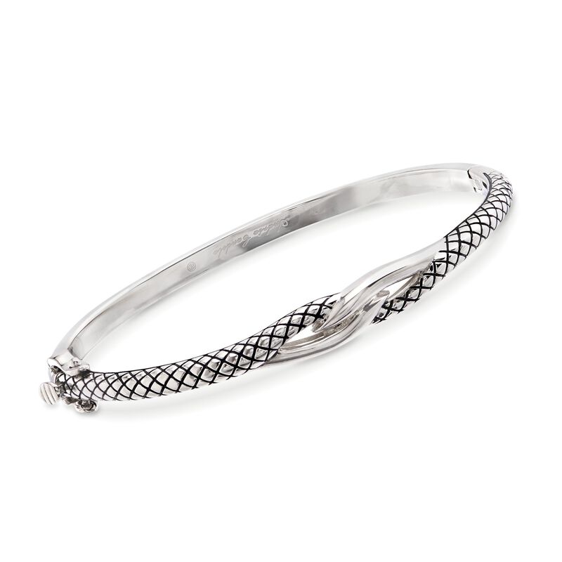 Andrea Candela Sterling Silver Twisted Bangle Bracelet. 7&quot; image number 0