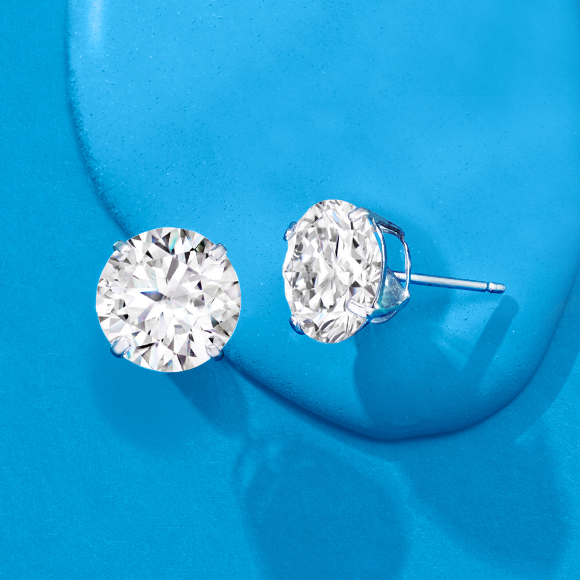 8.00 ct. t.w. CZ Stud Earrings in 14kt White Gold