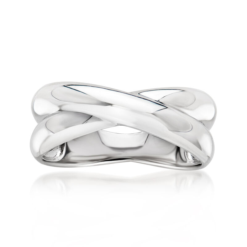 Sterling Silver Puffed Crisscross Ring image number 0