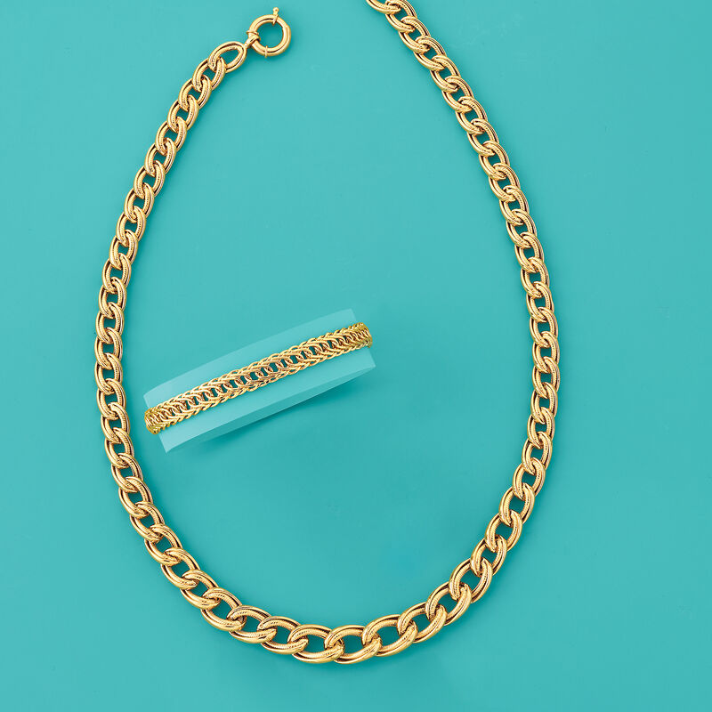 18kt Yellow Gold Interlocking Oval Link Bracelet image number 6