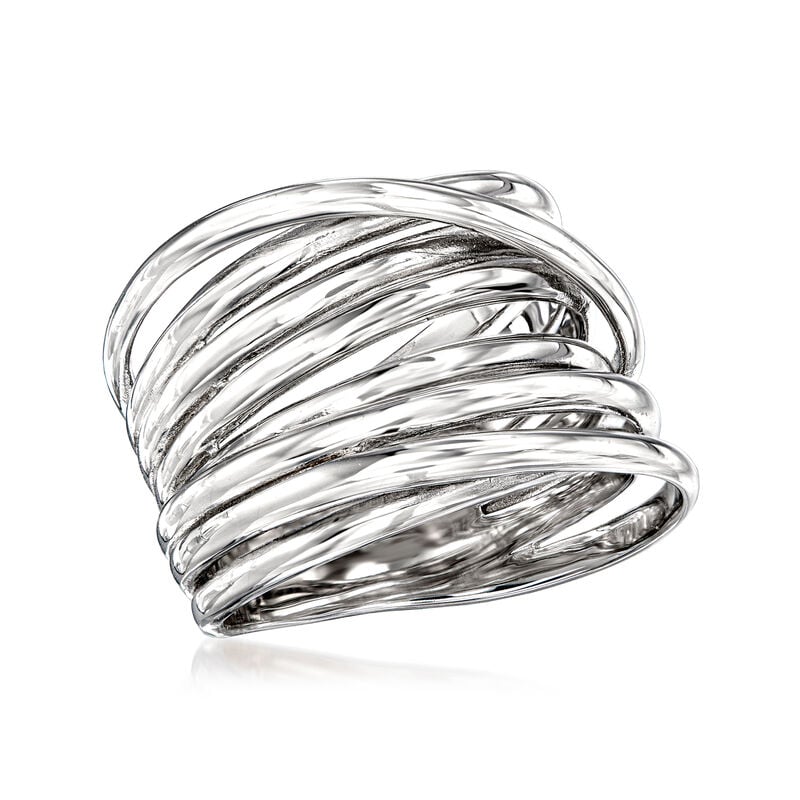 Italian Sterling Silver Highway Ring. Size 6 image number 3
