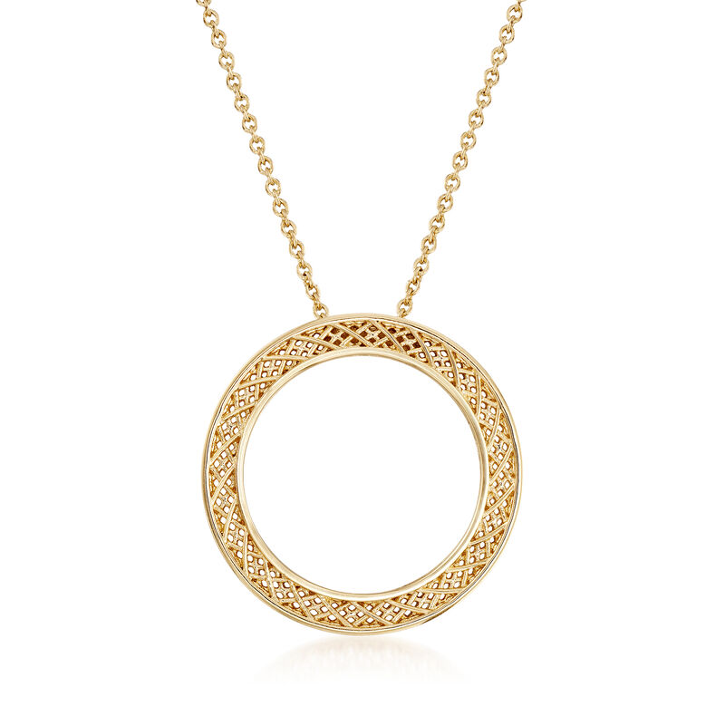 Roberto Coin 18kt Yellow Gold Mesh Circle Necklace image number 0