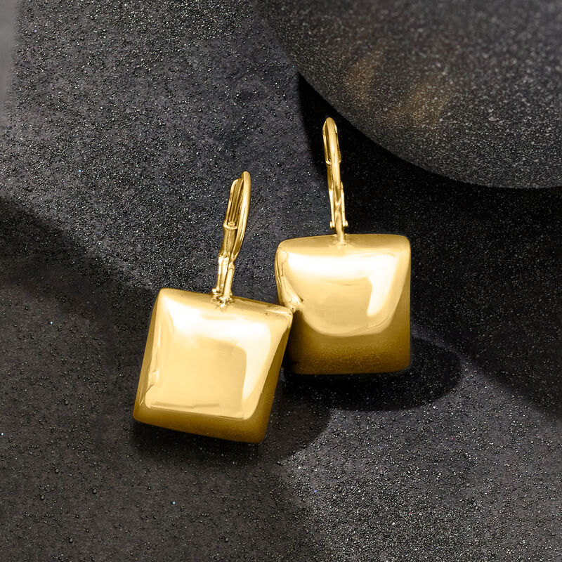 Italian 18kt Gold Over Sterling Square Drop Earrings image number 4