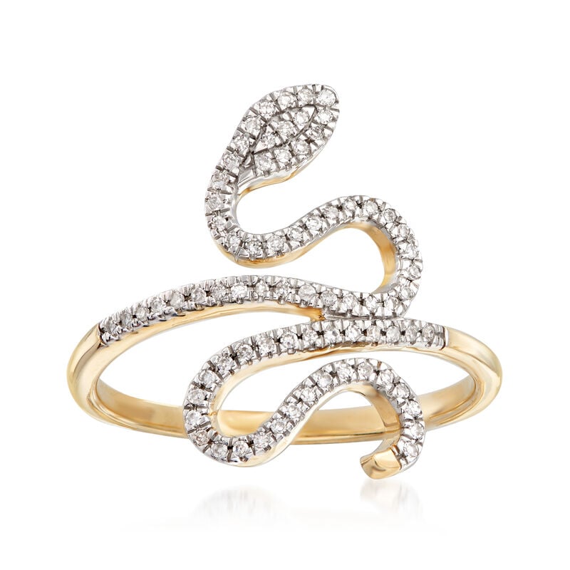 .15 ct. t.w. Diamond Snake Ring in 14kt Yellow Gold image number 0