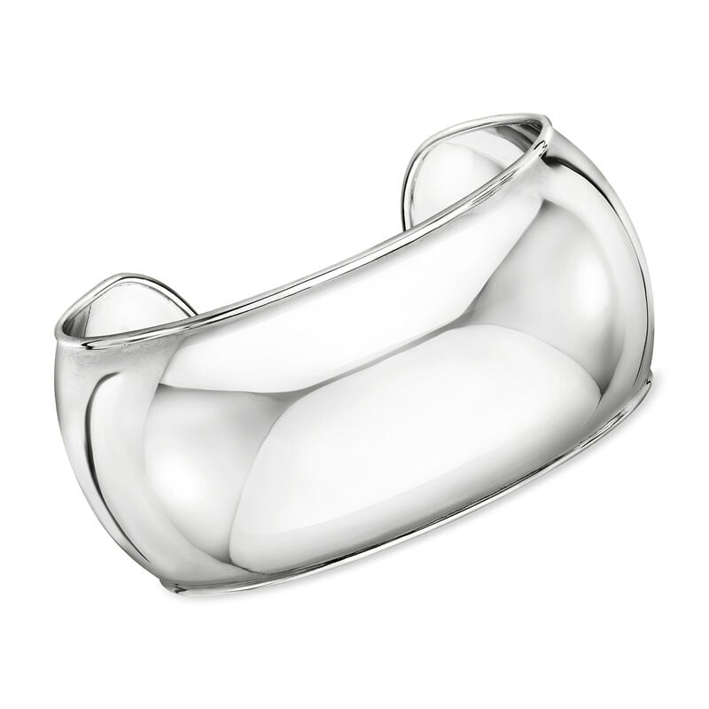 Italian Sterling Silver Wide Cuff Bracelet image number 0