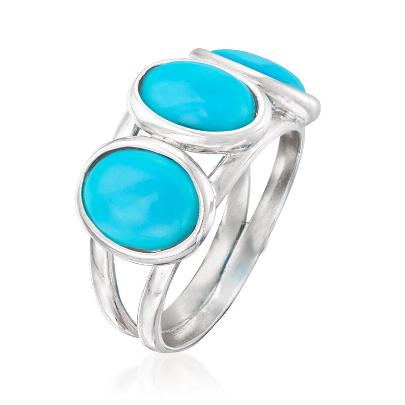 Italian Turquoise Ring in Sterling Silver image number 2