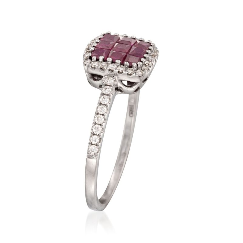 Gregg Ruth .66 ct. t.w. Ruby and .23 ct. t.w. Diamond Ring in 18kt White Gold. Size 7 image number 2