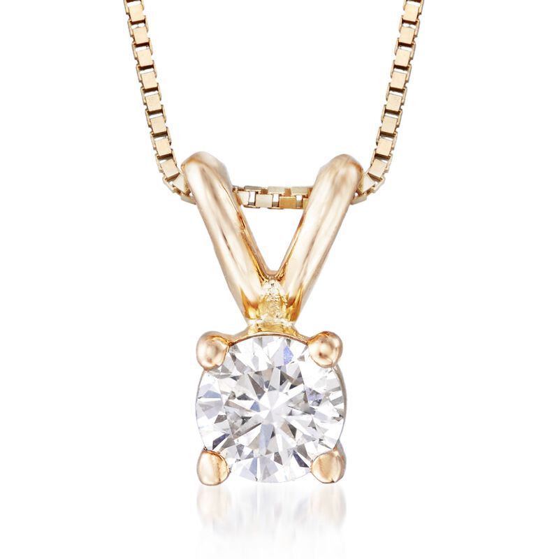 .20 Carat Diamond Solitaire Necklace in 14kt Yellow Gold. 18&quot; image number 1