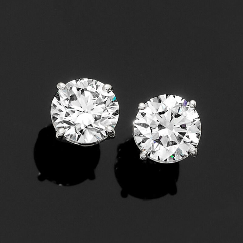 4.00 ct. t.w. Lab-Grown Diamond Stud Earrings in 14kt White Gold  image number 3