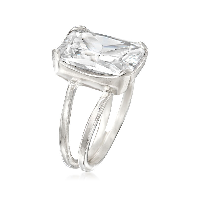 8.00 Carat Radiant-Cut CZ Ring in Sterling Silver image number 2