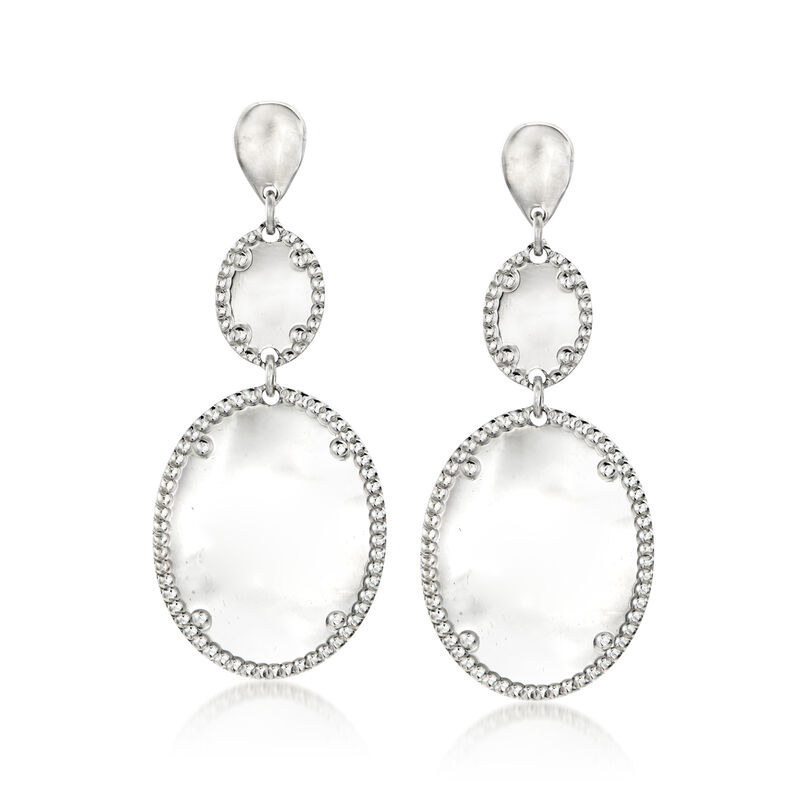 Italian Sterling Silver Personalized Disc Drop Earrings image number 0