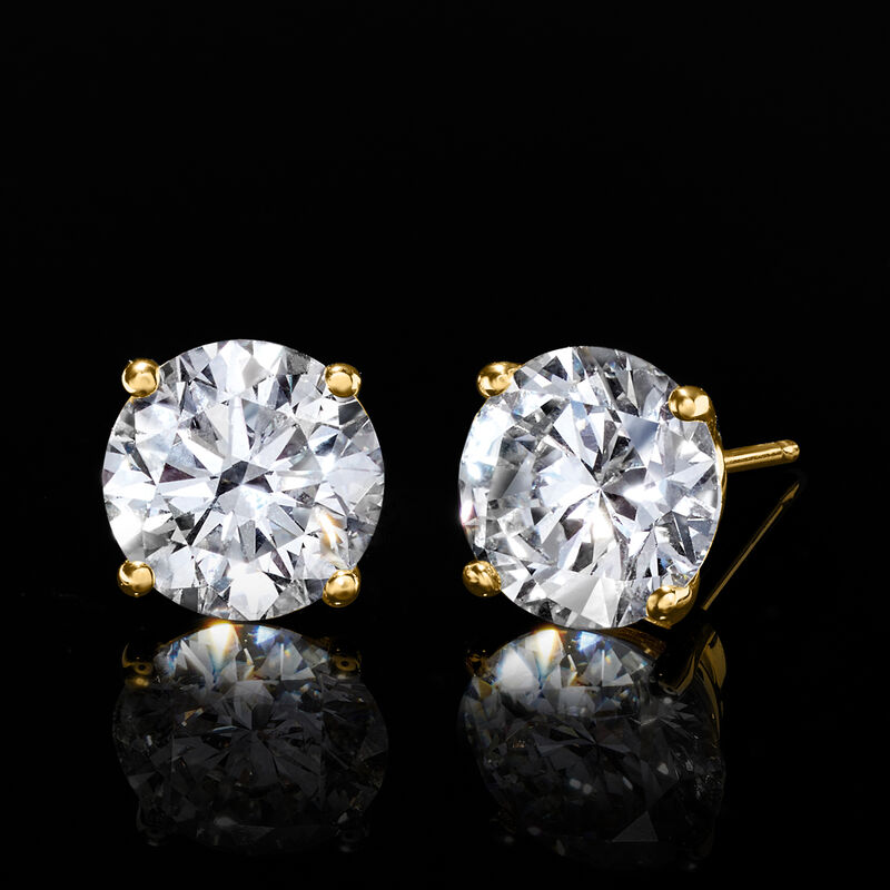 6.00 ct. t.w. Lab-Grown Diamond Stud Earrings in 14kt Yellow Gold  image number 2