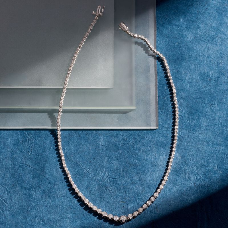 5.00 ct. t.w. Diamond Graduated Tennis Necklace in 14kt White Gold image number 3