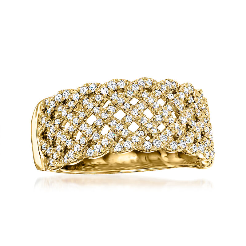 .50 ct. t.w. Diamond Basketweave Ring in 14kt Yellow Gold image number 3