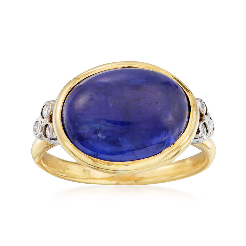 Mazza 8.40 Carat Tanzanite and .12 ct. t.w. Diamond Ring in 14kt Yellow Gold image number 0