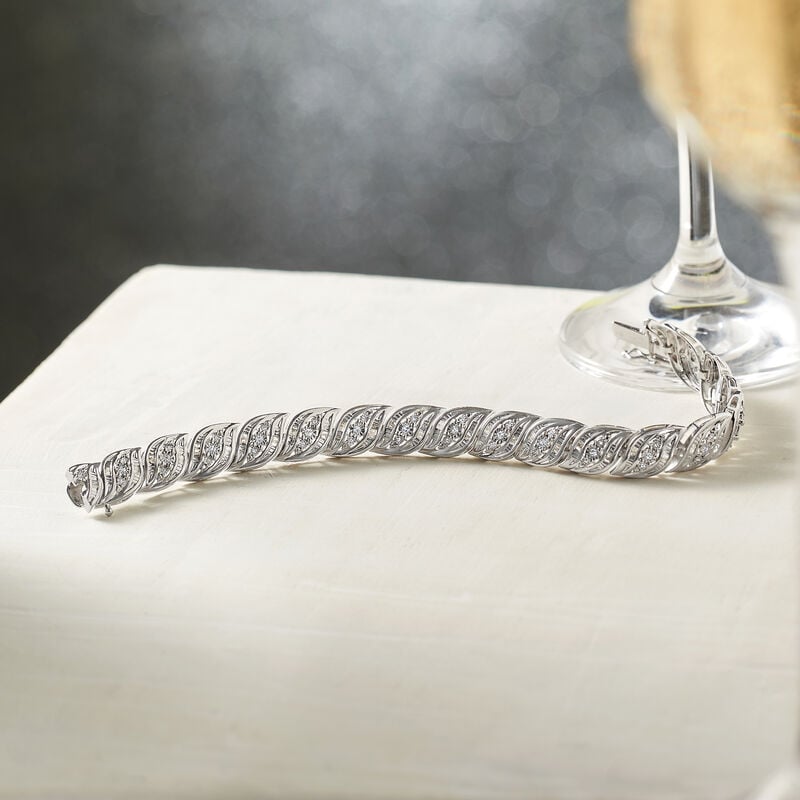 1.00 ct. t.w. Diamond Bracelet in Sterling Silver image number 2