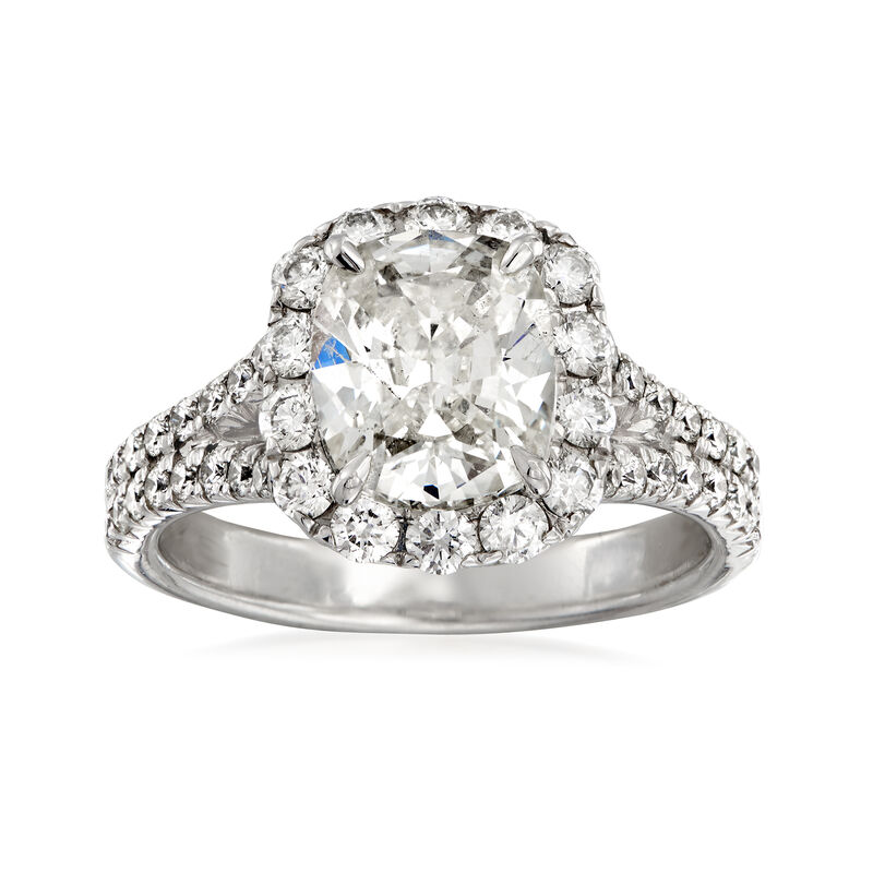 Henri Daussi 3.15 ct. t.w. Diamond Engagement Ring in 18kt White Gold image number 0