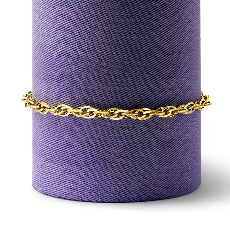 14kt Yellow Gold Interlocking Double-Oval Link Bracelet image number 4