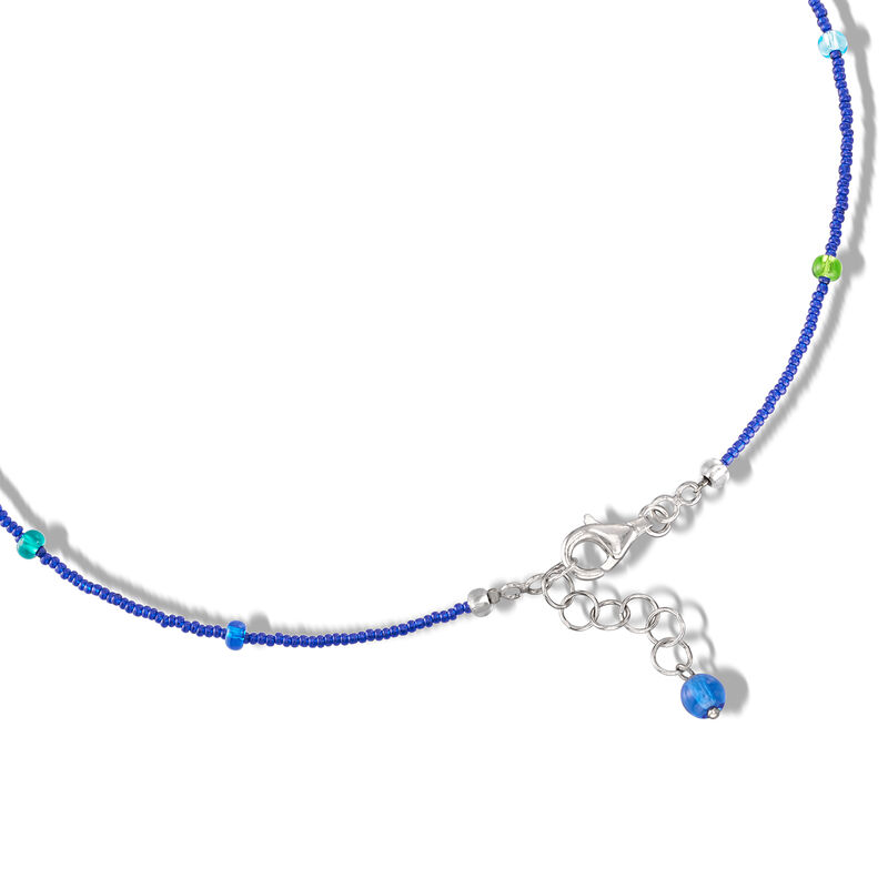 Italian Multicolored Murano Glass Fish Necklace with Sterling Silver image number 2