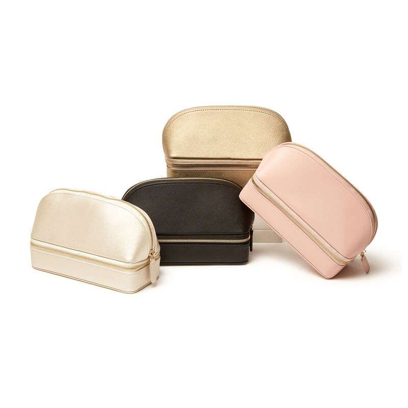 Brouk & Co. &quot;Abbey&quot; Pearl White Vegan Leather Travel Cosmetic Case image number 4