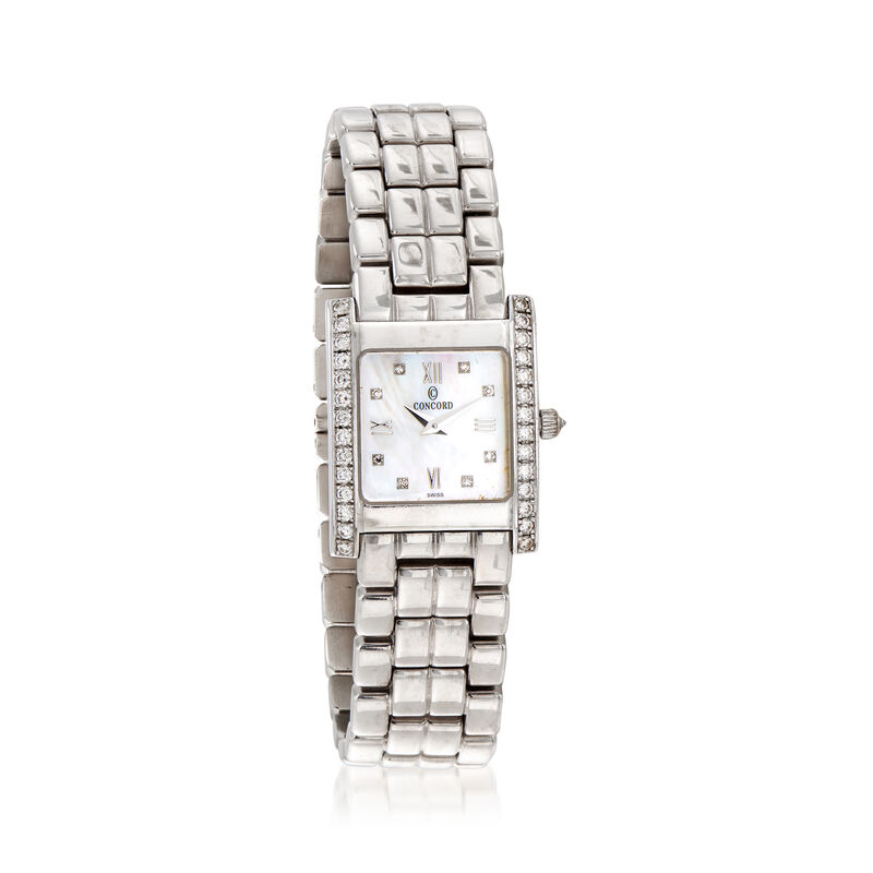 C. 2000 Vintage Concord Women's .62 ct. t.w. Diamond 20mm Watch in 14kt White Gold. Size 7 image number 0