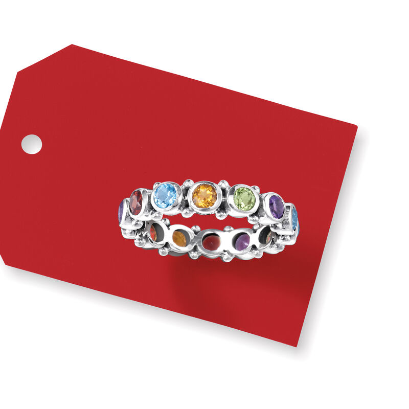 1.50 ct. t.w. Multi-Gemstone Eternity Band in Sterling Silver image number 4