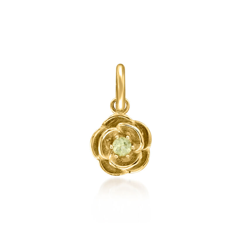 August/Peridot - Birthstone Poppy Charm in 14kt Yellow Gold  image number 0