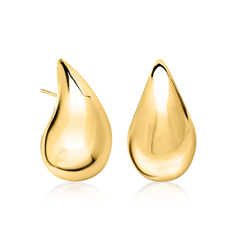 14kt Yellow Gold Large Teardrop Earrings image number 2