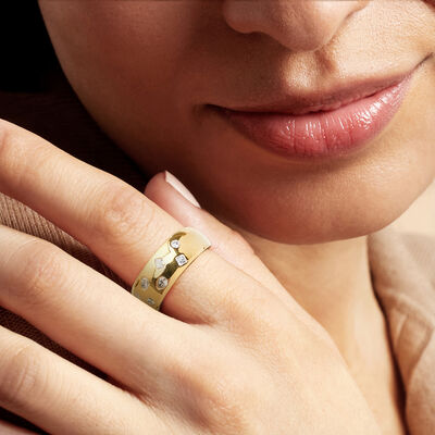 .33 ct. t.w. Multi-Shaped Lab-Grown Diamond Ring in 18kt Gold Over Sterling