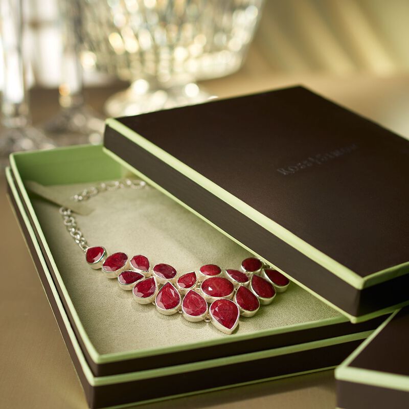 66.00 ct. t.w. Ruby Bib Necklace in Sterling Silver image number 2