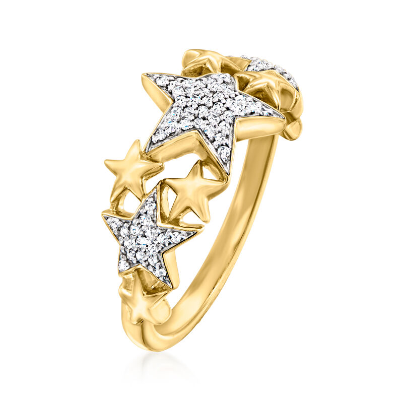 .11 ct. t.w. Diamond Star Cluster Ring in 14kt Yellow Gold. Size 9 image number 2