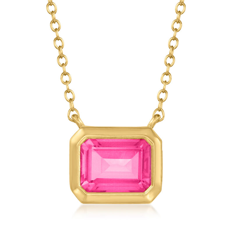 6.50 ct. t.w. Pink Topaz Jewelry Set: Earrings and Necklace in 18kt Gold Over Sterling. 18&quot; image number 3