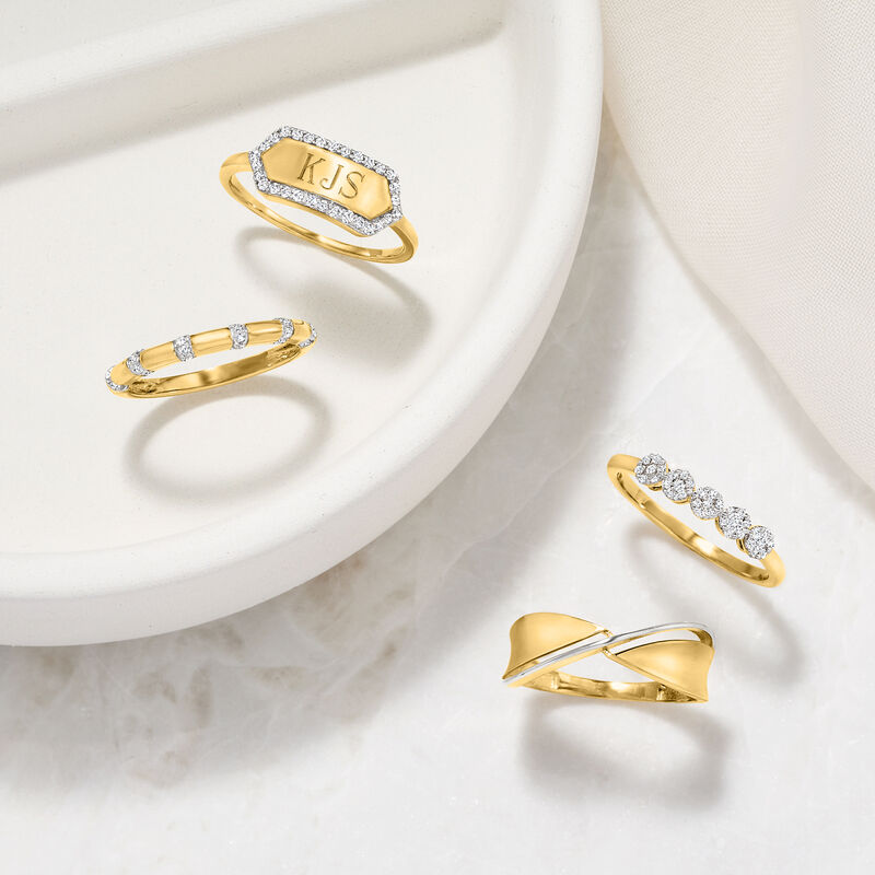 .10 ct. t.w. Diamond Station Ring in 14kt Yellow Gold image number 3