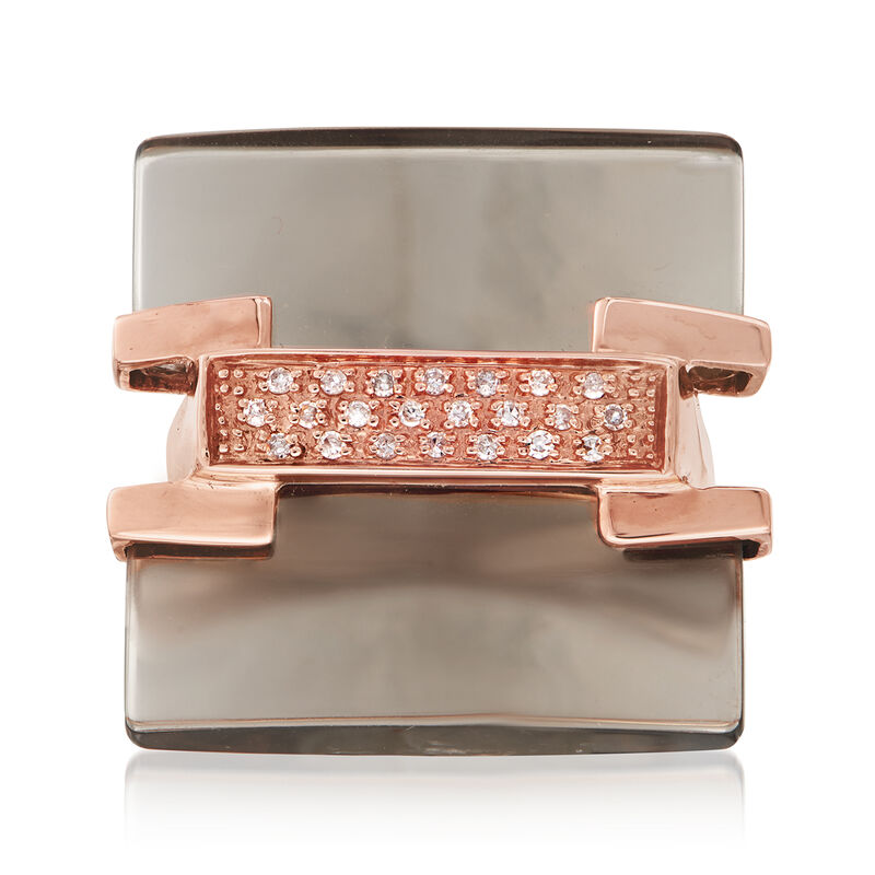 C. 2000 Vintage .15 ct. t.w. Diamond and Glass Ring in 14kt Rose Gold image number 0