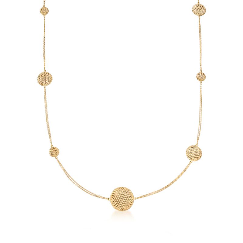Roberto Coin &quot;Silk&quot; 18kt Yellow Gold Station Necklace. 39&quot; image number 1