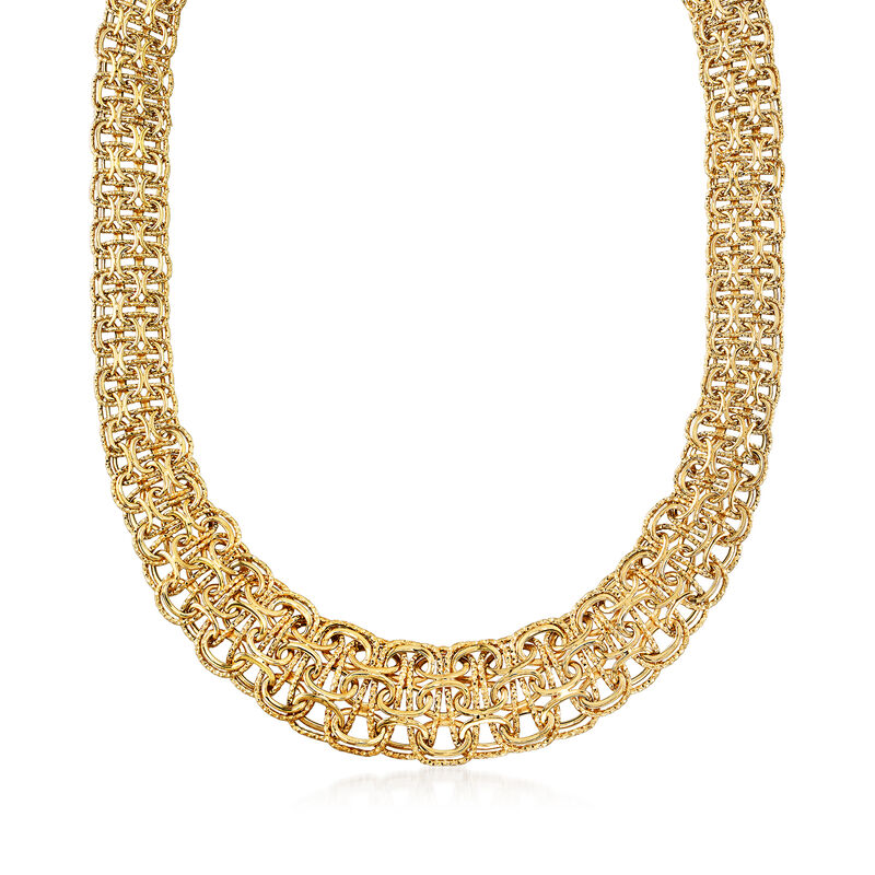 14kt Yellow Gold Large Domed Byzantine Necklace image number 0