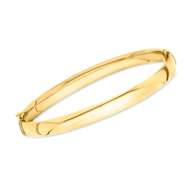 Italian 10kt Yellow Gold Oval Bangle Bracelet image number 0