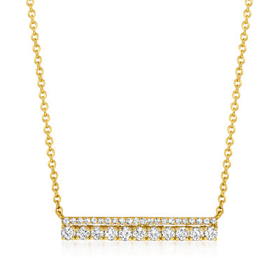 .49 ct. t.w. Diamond Bar Necklace in 18kt Yellow Gold