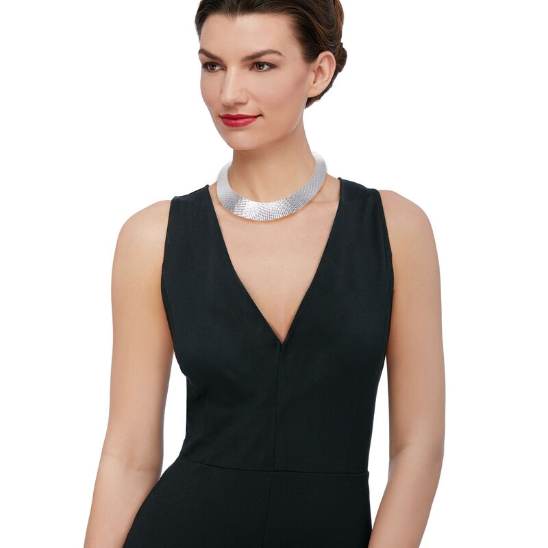Italian Sterling Silver Diamond-Cut Crisscross Cleopatra Necklace. 17&quot; image number 0