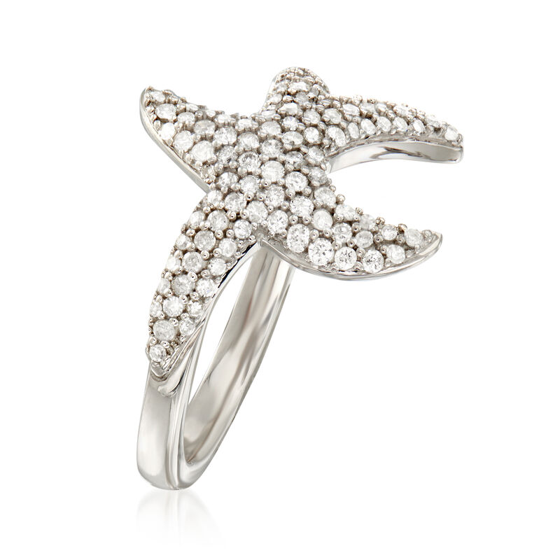 .50 ct. t.w. Diamond Starfish Ring in Sterling Silver image number 2