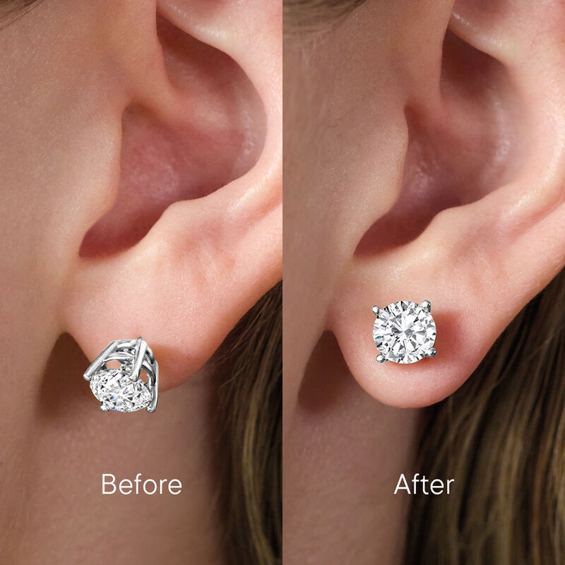 8mm 14kt White Gold Stabilizing Earring Backings image number 2