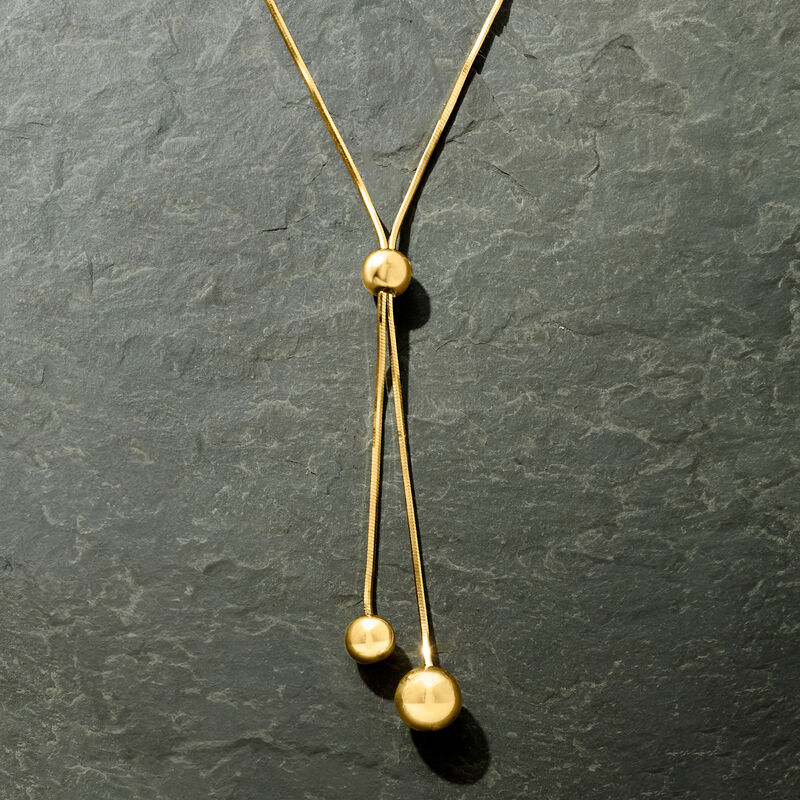 Italian 18kt Gold Over Sterling Snake-Chain Lariat Necklace. 22&quot; image number 2