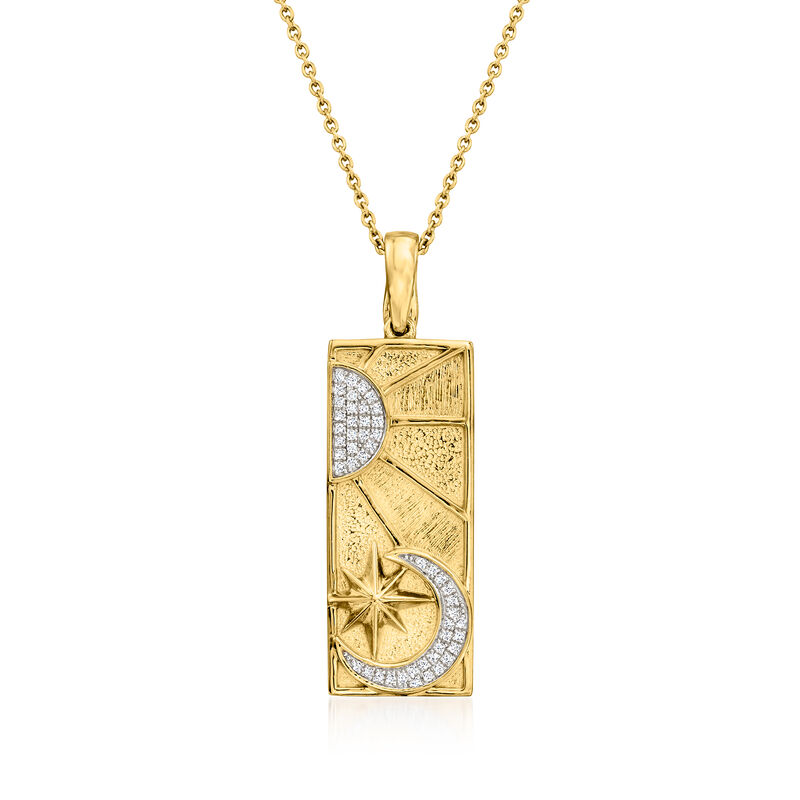 .15 ct. t.w. Diamond Celestial Tag Pendant Necklace in 18kt Gold Over Sterling image number 0
